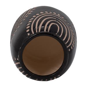 Vaso Moderno in Ceramica Nero con Motivo Tribale, Decorazione d'Arredo per Soggiorno e Camera da Letto - Product Image 5