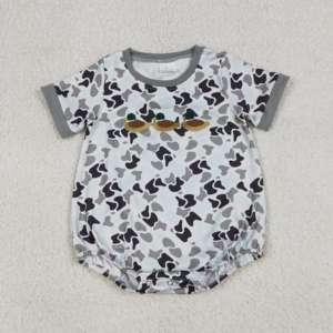 Mameluco de Burbuja para Bebé Niña con Bordado de Patos Mallard, 95% Algodón, Spandex, Recién Nacido, Venta al por Mayor, Estampado, Tela de Lana Peinada, Oculto - Product Image 2