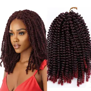 Synthetic Spring Twist Hair Crochet Braids Soft Passion Twist Hair Ombro Faux Locs Braiding Hair Extensions for Women Black