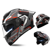 Casque de moto convertible 2 en 1, intégral et ouvert, coque ABS, multi-tailles, avec visière solaire, doublure amovible et respirante