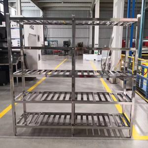 Venta directa de fábrica, estante de almacenamiento de cocina de acero inoxidable de cuatro capas, estantes apilables para un almacenamiento eficiente - Product Image 1