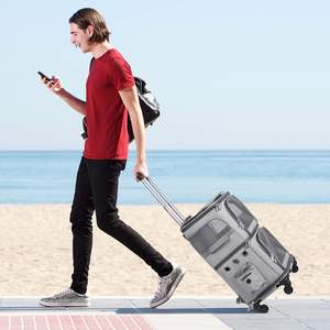 Ama zon diskon besar 2-In-1 tas jinjing hewan peliharaan ganda troli kucing - Product Image 3