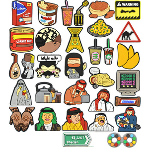 Decoraciones de Plástico 2D Personalizadas para Zapatos con Temas y Personajes de la Cultura Árabe para la Personalización de Zuecos, Fábrica Vietnamita - Product Image 1