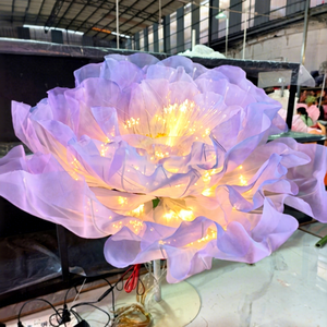 Décoration de passage pour événements SMOOTH, fleur géante avec lumière, chemin de marche, décoration, fleur violette qui s'ouvre et se ferme, support de fleurs - Product Image 1