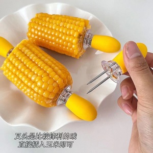 Pinchos de maíz de acero inoxidable con aislamiento térmico para barbacoa, para servir frutas, portátiles y con almacenamiento seguro - Product Image 4