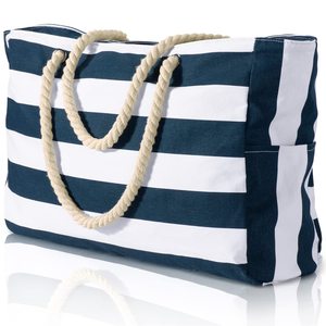 Bolso de Playa <span class=keywords><strong>Grande</strong></span> de lona ecológica 2024 con bolsillos, logotipo impreso personalizado, impermeable, para gimnasio, viaje, <span class=keywords><strong>piscina</strong></span>, hombro, bolso de playa para mujer - Product Image 1