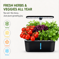 Jardinière hydroponique intelligente compacte 6 trous, connexion WiFi Tuya, éclairage LED automatique et circulation d'eau pour jardin de bureau