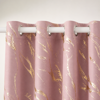 Rideaux occultants à 100 % à imprimé marbré, en tissu laminé feuille d'or, à œillets, isolants thermiques, pour chambre à coucher