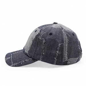 Logo Custom Plain Blank Washed Patchwork Denim Dad Cap Hats - Product Image 3