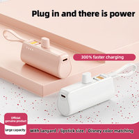 Type-c charge Powerbank 5000mAh Portable Mini chargeur de poche pour Android Ip téléphone portable Charing pratique d'urgence Charing