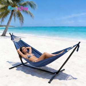 <span class=keywords><strong>Hamaca</strong></span> de Camping Doble Get-fit para 2 Personas, <span class=keywords><strong>Hamaca</strong></span> de Tela Doble para Viajes al Aire Libre, Playa, Picnic, Deportes, Gimnasio, Cama - Product Image 1