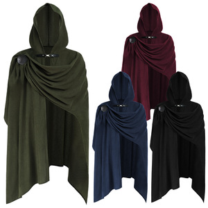 Capa con capucha de pana, disfraz medieval para cosplay, juego de rol de anime, para adultos, unisex - Product Image 1
