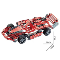 BY Briques Métalliques DIY Projets de Construction STEM Voiture de Course Rouge 287 Pièces Jouets à Assembler Matériel de Haute Qualité Jouets d'Assemblage pour Enfants