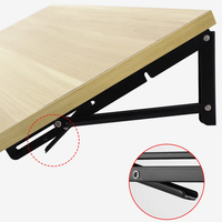 1 pièce Support d'angle triangulaire pliable en acier inoxydable robuste, plusieurs tailles, pour étagères murales flottantes et tables, quincaillerie domestique