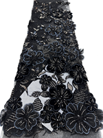 NI.AI Nouvelle conception, applique en dentelle florale 3D perlée, patch brodé de fleurs à sequins cousu à la main pour mariage et soirée