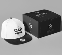 Boîte d'emballage en carton noir carrée personnalisée en gros pour l'expédition par courrier, boîte cadeau, boîte d'emballage pour casquette de baseball avec fenêtre transparente