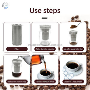 Filtre à café réutilisable double paroi en acier inoxydable 304, écologique, de qualité alimentaire, pour <span class=keywords><strong>Nespresso</strong></span>, capacité 300 ml, double oreille, portable, certifié CE - Product Image 6