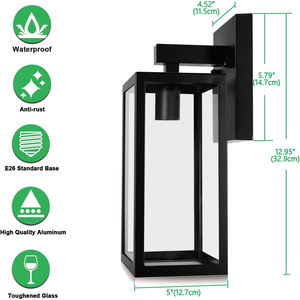 Lampes murales en verre de tête de porte de ménage lumière murale LED extérieure extérieure pour Patio porte d'entrée jardin <span class=keywords><strong>terrasse</strong></span> - Product Image 6