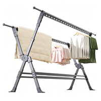 Séchoir à linge pliable et rétractable en aluminium pour sécher les vêtements, les serviettes, la literie, séchoir à linge gain de place