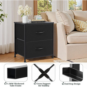 Armario de Almacenamiento Plegable de 2 Niveles con Ruedas, a Prueba de Polvo, de Tela Oxford, <span class=keywords><strong>para</strong></span> Dormitorio, con Cajones de Tela - Product Image 2