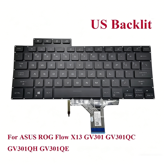 US Backlit Keyboard for ASUS ROG Flow X13 GV301 GV301QC GV301QH GV301QE Gaming Laptop Keyboards Backlight V202526AS1 2619US00