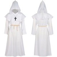 Robes de moine médiéval Costumes de prêtre Costumes de cosplay de pasteur Costumes d'Halloween