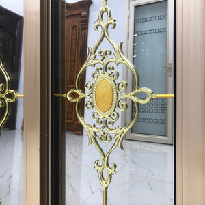 Finestre scorrevoli di colore dorato con profilo in <span class=keywords><strong>alluminio</strong></span> con Design floreale - Product Image 4