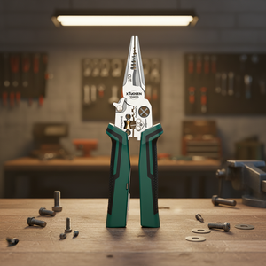 คีมปอกสายไฟ<span class=keywords><strong>8</strong></span><span class=keywords><strong>นิ้ว</strong></span>ทำจากสแตนเลสพร้อมปากกาทดสอบไขควงสายม้วนคีมดึงและคีมปอก - Product Image 1