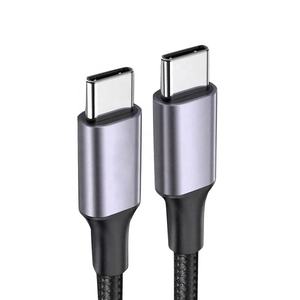 Kabel USB tipe-c kepala 5A, kabel USB nilon kepang tembaga murni 100W/240W pengisian daya Cepat & Transfer Data untuk Ponsel/Tablet/Earphone - Product Image 1