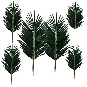 Wholesale outside green Indoor & Outdoor Decoration Fabric coconut tree branches artificial palm tree leaves