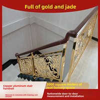Foshan Hersteller Luxuriöse Kupfer-Aluminium-Treppengeländer Maßgefertigte Innen-Spiralgeländer für Villen und Eigenheime