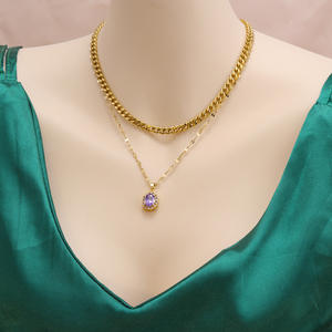 Collana alla Moda 2023 in Acciaio al Titanio con Catena a Serpente, Ciondolo a Cuore, Occhi e Croce per Donne - Product Image 3