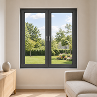 Ventana Abatible de Doble Cristal con Vista Panorámica y Luz Natural, Espacio Interior Brillante para Sala de Estar de Villa
