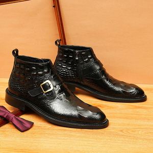 Elegant Italian Style Men's Oxford <b>Boots</b> for Business Office Formal Genuine Leather Handcrafted Thick Soled - Product Image 4