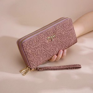 Portefeuille Pochette Femme Grande Capacité Effet Cuir Double Fermeture Éclair Style Long Tendance Doux et Frais – Bestseller Transfrontalier - Product Image 3