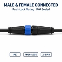 Connecteur circulaire étanche IP68 M16, 2 à 8 broches, signal d'alimentation, prise de panneau à angle droit, câble mâle/femelle pour bateau marin
