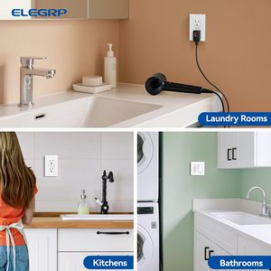 ELEGRP GFCIコンセント15アンプ20アンプ地面障害回路ブレーカレセプタクル電気電源壁コンセントソケット - Product Image 6