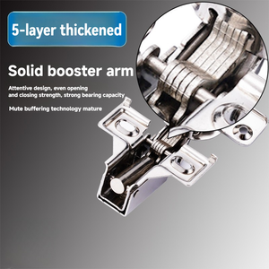 Петля из нержавеющей стали 304, современная, простая, американского типа, с коротким рычагом, 35 мм, с доводчиком, бесшумная, для узких боковых панелей, специальная - Product Image 5