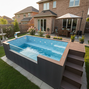 Piscine familiale de petite taille, terrasse de patio, terrasse en bois, piscine hors sol en fibre de verre, piscine de plongeon, spa chaud, piscine conteneurisée - Product Image 5