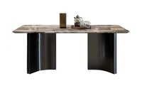 Ensemble de table à manger rectangulaire de style Wabi-Sabi Post-Modern Hotel Club Villa 4 chaises pliantes en bois pour salle de réunion ou l'heure du thé