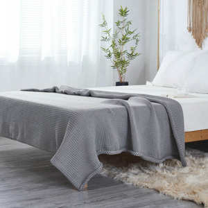 Manta de punto al por mayor, manta envolvente para adultos, sofá para el hogar, <span class=keywords><strong>cama</strong></span>, mantas ponderadas de viaje natural - Product Image 1