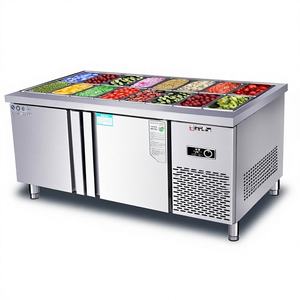 โต๊ะน้ำแข็งเชิงพาณิชย์ สแตนเลส ปรับแต่งได้ อุปกรณ์อาหารเบา สำหรับร้านชานม ผลไม้ อาหารทะเล - Product Image 1