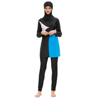 Burkini 3 pièces personnalisé et modeste pour femmes musulmanes, tenue de bain de plage avec pantalon et motif imprimé