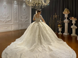 AL1812 Vestidos de <span class=keywords><strong>Novia</strong></span> Personalizados al por Mayor 2024, Vestidos Blancos para Mujer, Vestidos de <span class=keywords><strong>Novia</strong></span> de Lujo para Bodas Civiles - Product Image 4