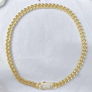 Pulsera de Cadena Cubana JML de Latón Chapado en <span class=keywords><strong>Oro</strong></span> de 14k con Circonita para Hombre y Mujer, Collar de Cadena Plateada de Alta Calidad, <span class=keywords><strong>Oro</strong></span> - Product Image 5