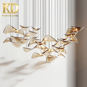 Contemporary Style Indoor Decoration <strong>Fixture</strong> Hotel Lobby Villa Stair Custom Luxury Led Chandelier Glass Pendant <strong>Light</strong> - Product Image 1