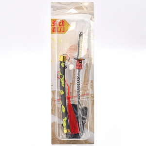Alta calidad 22cm modelo de juego Valorants Metal espada llavero ONI Mini Katana con funda de eyección - Product Image 6