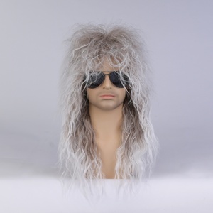 Parrucca da Commercio Estero, Capelli Lunghi Ricci, Costume di Scena, Stile Popolare Halloween, Acconciatura Voluminosa da Uomo, Look Zelotti/Paria, Copertura Completa - Product Image 2