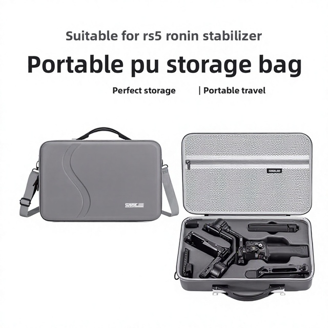 Custom Logo/Packing Available:PU Waterproof Storage Bag Shoulder Crossbody Carrying Case Accessories for DJI RS 5 RS5 Gimbal