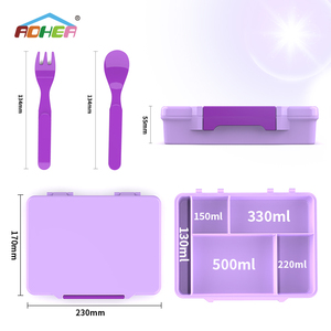 Lonchera Bento de Plástico Portátil, Duradera y de Gran Capacidad, <span class=keywords><strong>con</strong></span> Logotipo Personalizado, Apta para Alimentos, <span class=keywords><strong>con</strong></span> Tenedor y Cuchara - Product Image 3